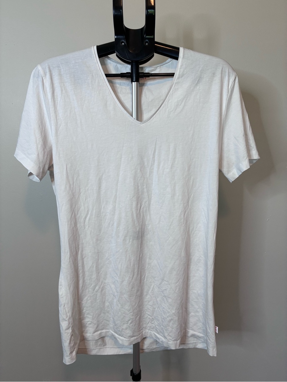 Derek Rose London White V-Neck Lounge Tee Shirt Men’s XL Luxury Minimalist